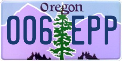 OR license plate 006EPP