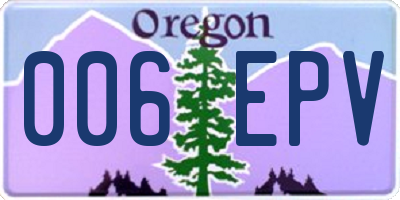 OR license plate 006EPV