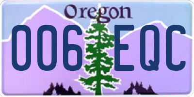 OR license plate 006EQC