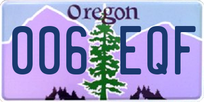 OR license plate 006EQF