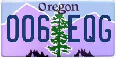 OR license plate 006EQG