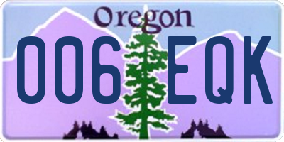 OR license plate 006EQK