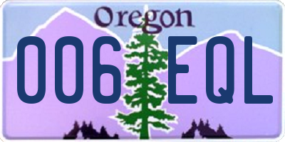 OR license plate 006EQL