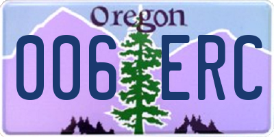 OR license plate 006ERC