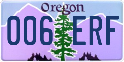 OR license plate 006ERF