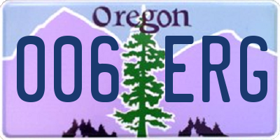 OR license plate 006ERG