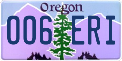OR license plate 006ERI