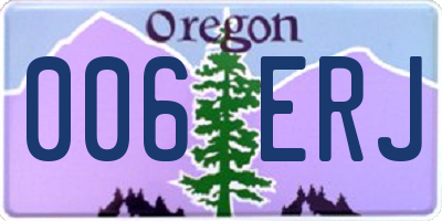 OR license plate 006ERJ