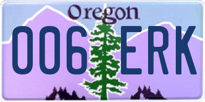 OR license plate 006ERK