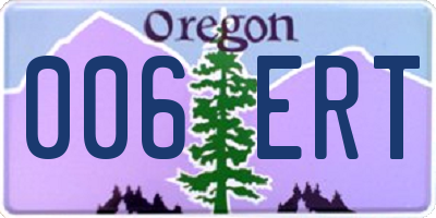 OR license plate 006ERT