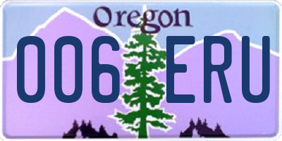OR license plate 006ERU