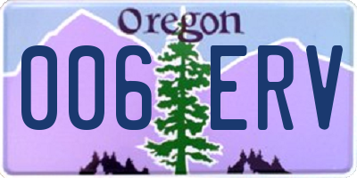 OR license plate 006ERV