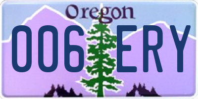OR license plate 006ERY