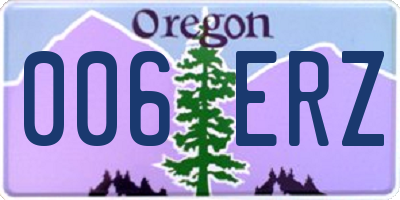 OR license plate 006ERZ