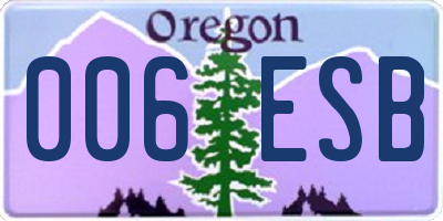 OR license plate 006ESB