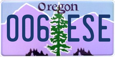 OR license plate 006ESE