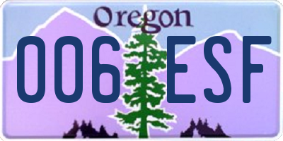 OR license plate 006ESF