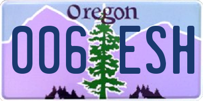 OR license plate 006ESH