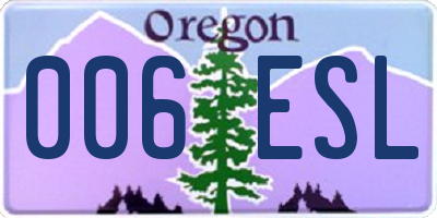 OR license plate 006ESL