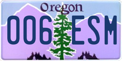 OR license plate 006ESM