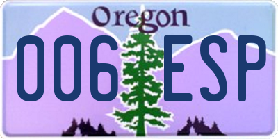OR license plate 006ESP