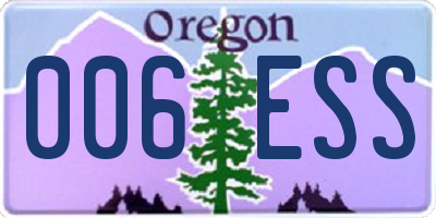OR license plate 006ESS