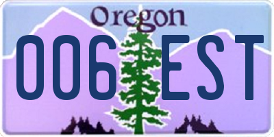 OR license plate 006EST