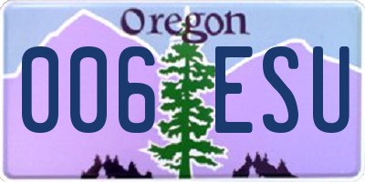 OR license plate 006ESU