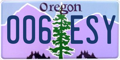 OR license plate 006ESY