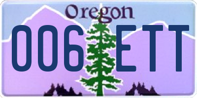 OR license plate 006ETT