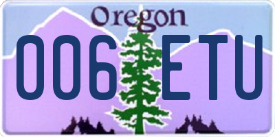 OR license plate 006ETU