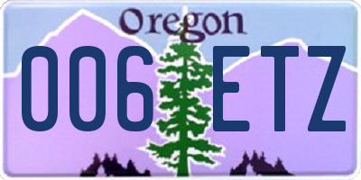 OR license plate 006ETZ