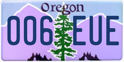 OR license plate 006EUE