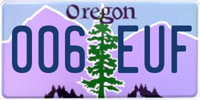 OR license plate 006EUF