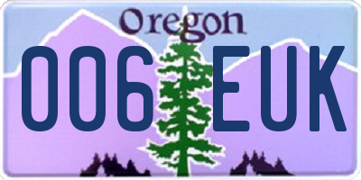 OR license plate 006EUK