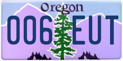 OR license plate 006EUT