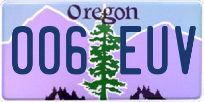 OR license plate 006EUV