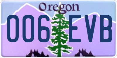OR license plate 006EVB