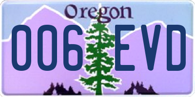 OR license plate 006EVD