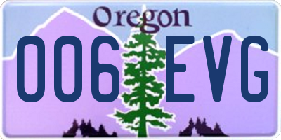OR license plate 006EVG