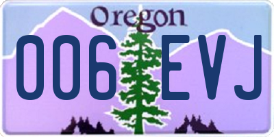 OR license plate 006EVJ