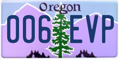 OR license plate 006EVP