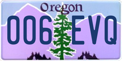 OR license plate 006EVQ