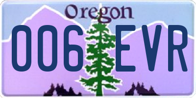 OR license plate 006EVR