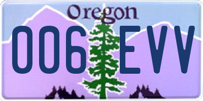 OR license plate 006EVV