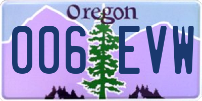 OR license plate 006EVW
