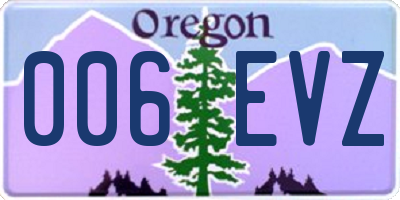 OR license plate 006EVZ
