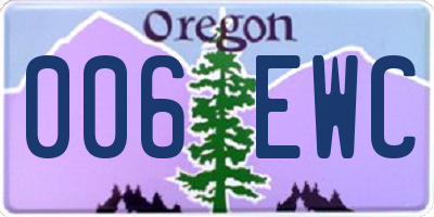 OR license plate 006EWC