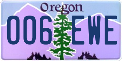 OR license plate 006EWE