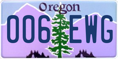 OR license plate 006EWG